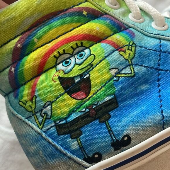 VANS SpongeBob SquarePants M 5.5 W 7 hi top - Picture 6 of 9